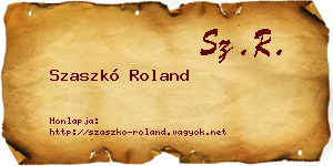 Szaszkó Roland névjegykártya