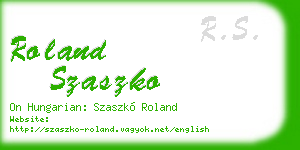 roland szaszko business card