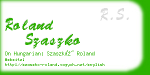 roland szaszko business card